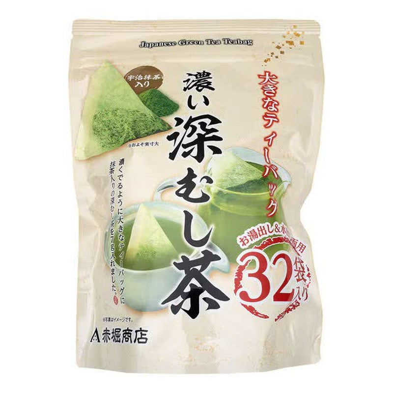 Akahori Shoten Large Tea Bags, Rich Deep Steamed Tea with Uji Matcha, 7g x 32 bags