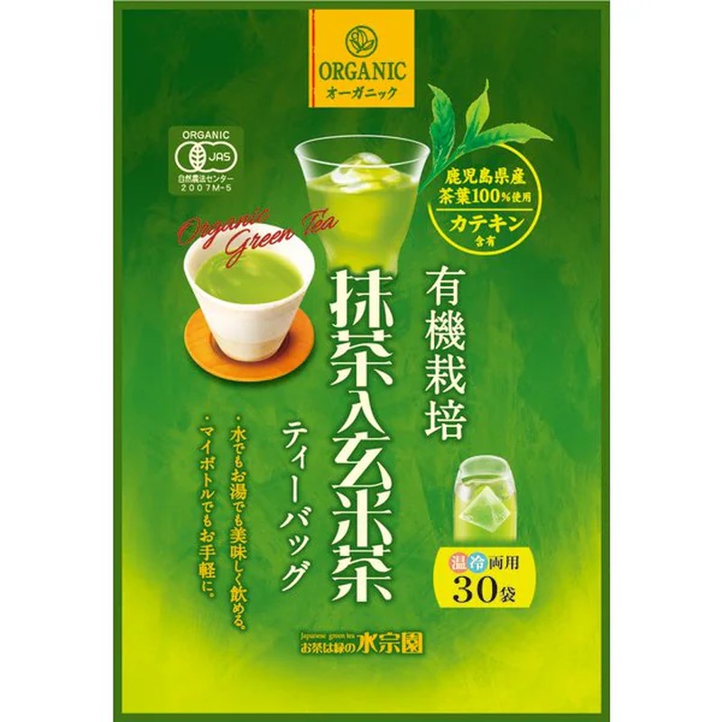 Mizusoen Honpo Organic Brown Rice Tea with Matcha Tea Bags (3g x 30 bags) 90g