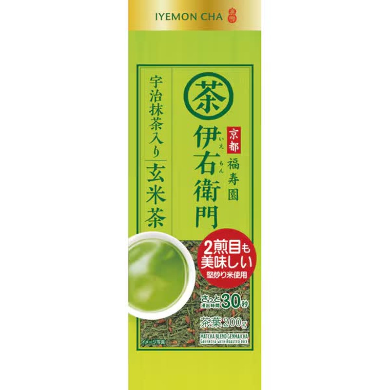 Uji no Tsuyu Iyemon Brown Rice Tea with Matcha, 200g