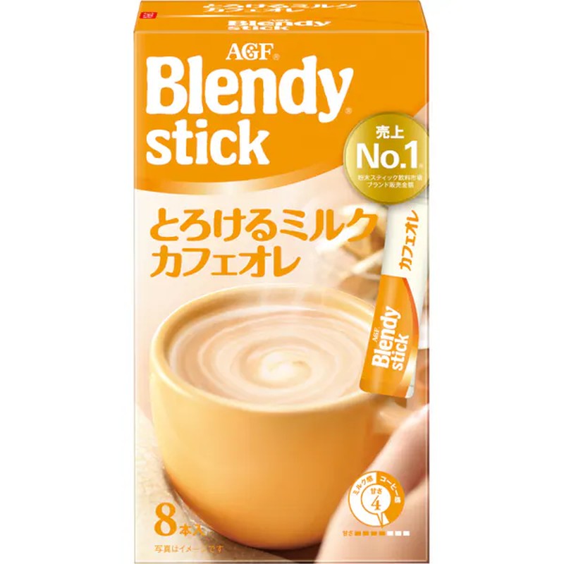 Blendy Blendy Sticks, Melty Milk Cafe au Lait, 8 sticks [Instant Coffee]