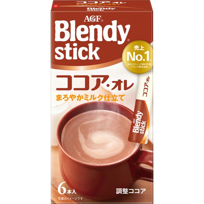 Blendy Blendy Sticks Cocoa Au Lait, 6 sticks [Cocoa]