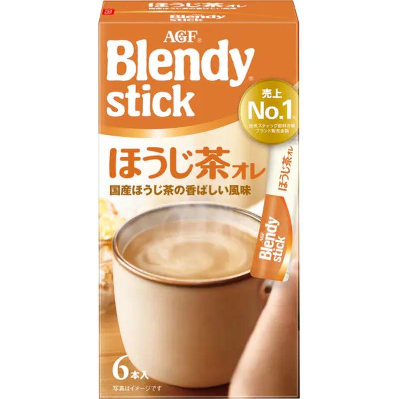 Blendy Blendy Sticks Hojicha Au Lait (Instant Coffee), 6 sticks