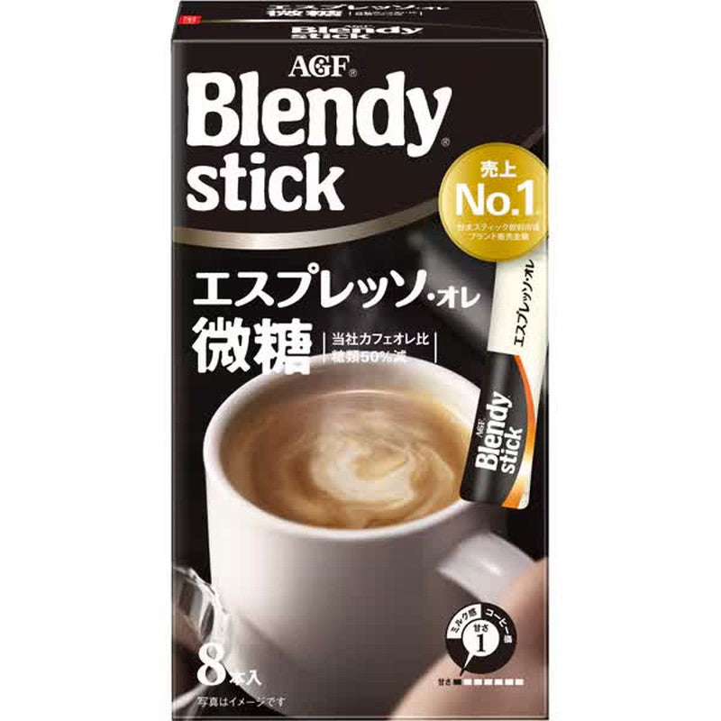 Blendy Blendy Stick Espresso Au Lait Lightly Sweetened, 8 Sticks [Instant Coffee]