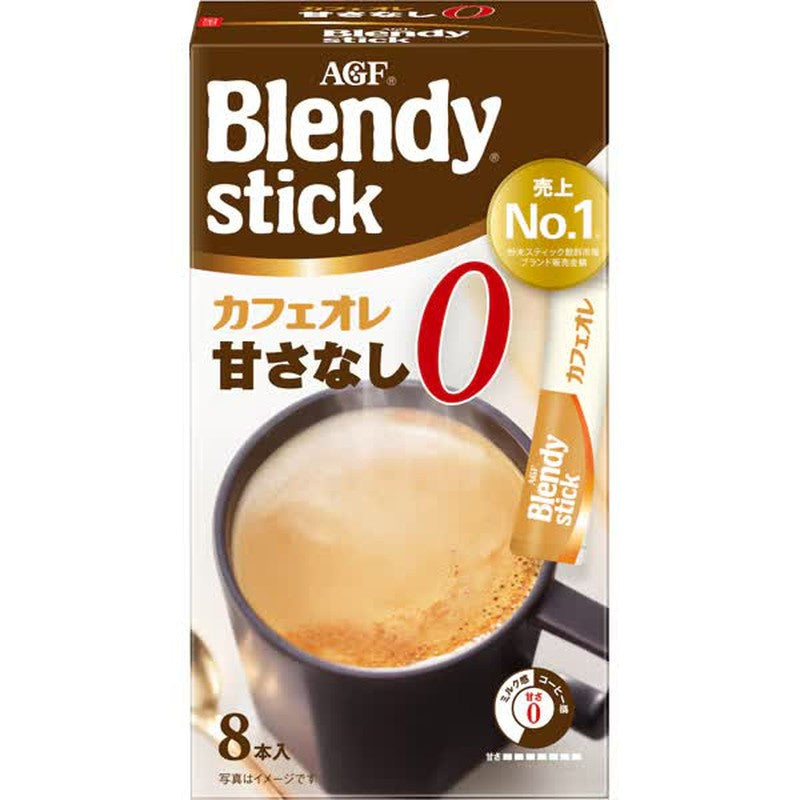 Blendy Blendy Stick Cafe au Lait Unsweetened, 8 sticks [Instant Coffee]