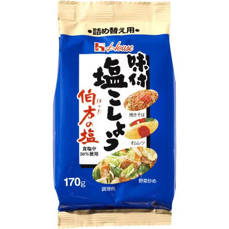 House Foods Seasoned Salt and Pepper, Made with Hakata Salt, Refill, 170g