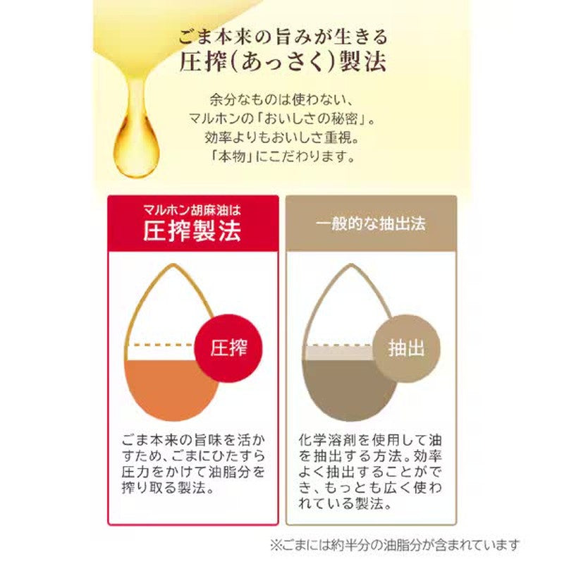竹本油脂 Maruhon 壓榨純芝麻油 200g [食用芝麻油]
