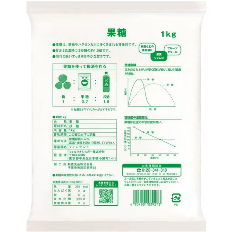 Wellneo Sugar Fructose Fruit Sugar 1kg