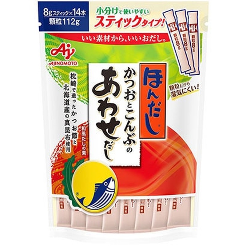 Ajinomoto Hon-Dashi Bonito and Kelp Dashi, 8g Sticks, AF-14, 112g