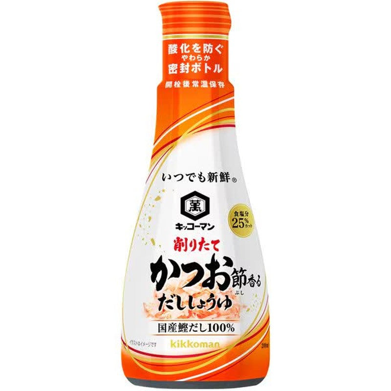 Kikkoman Always Fresh, Freshly Shaved Dried Bonito Fragrance Soy Sauce Tabletop Bottle [200mL]