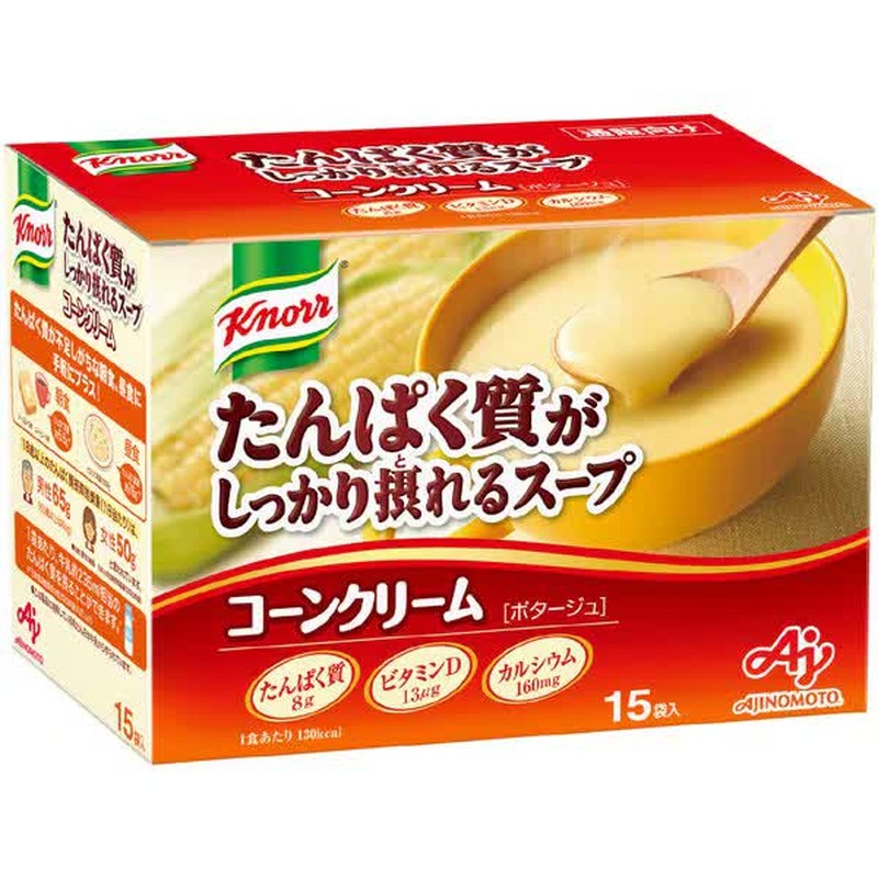 Ajinomoto Knorr Protein-Rich Soup, Cream of Corn, 15 packets