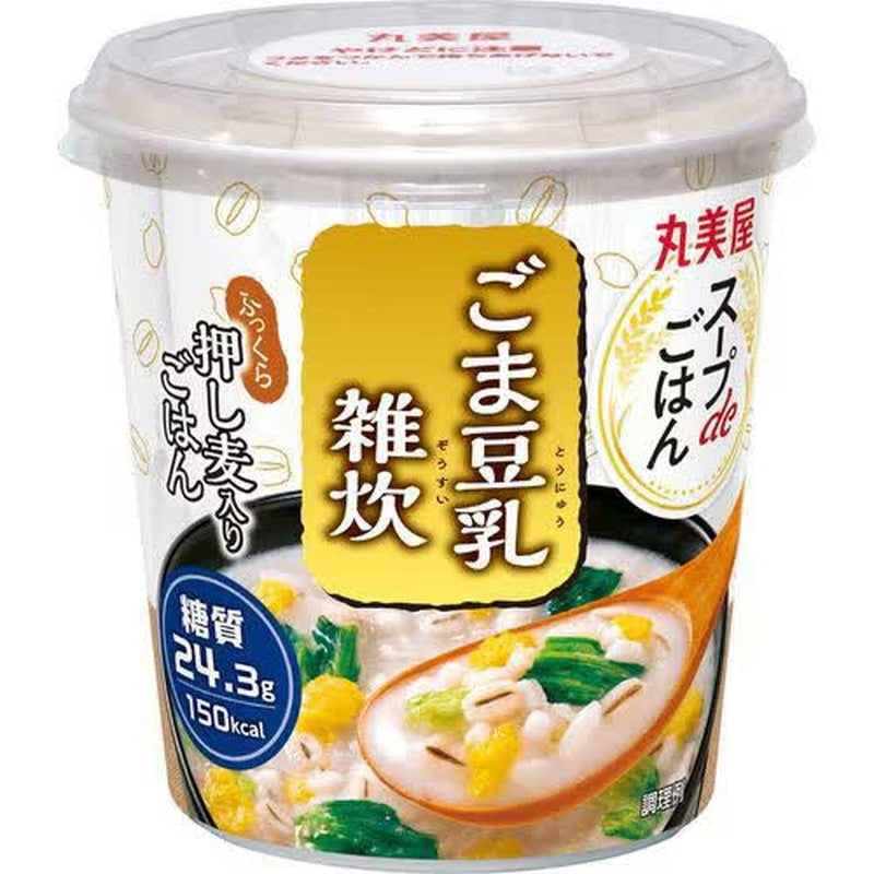 Marumiya Soup de Gohan Sesame Soy Milk Rice Porridge with Rolled Barley, 72.1g