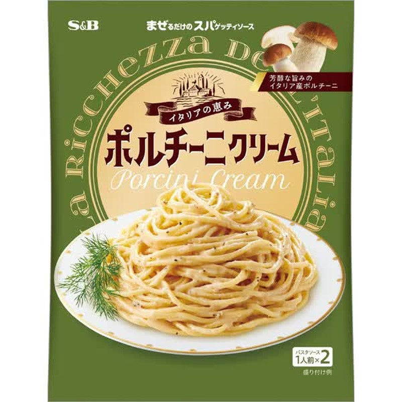 S&B Mix-and-Mix Spaghetti Sauce, Italian Blessings, Porcini Cream, 130g