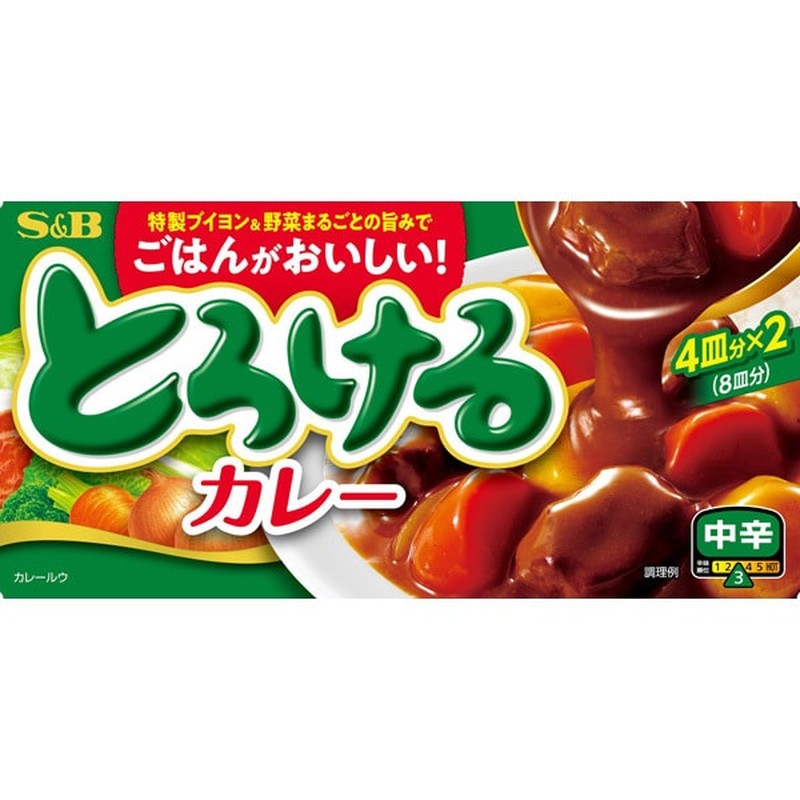 S&amp;B Foods 融化咖喱，中辣，144g