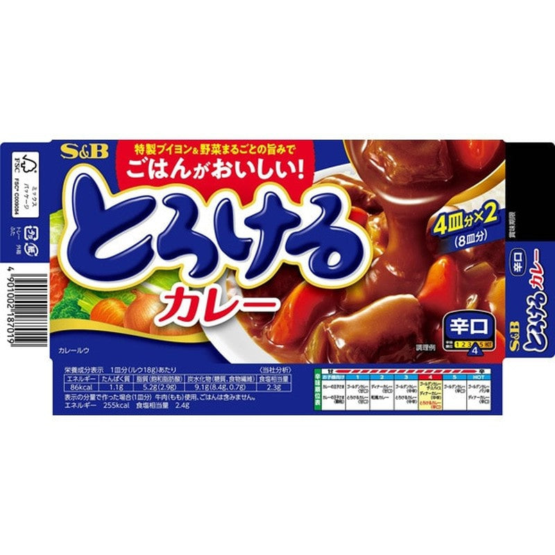 S&amp;B Foods 融化咖喱，辣味，144g