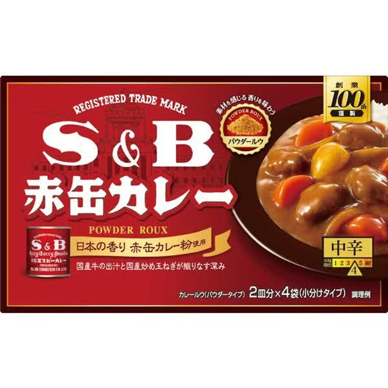 S&amp;B 食品 S&amp;B 紅罐咖哩粉糊 中辣 152g（4 x 38g 包）[咖哩糊]