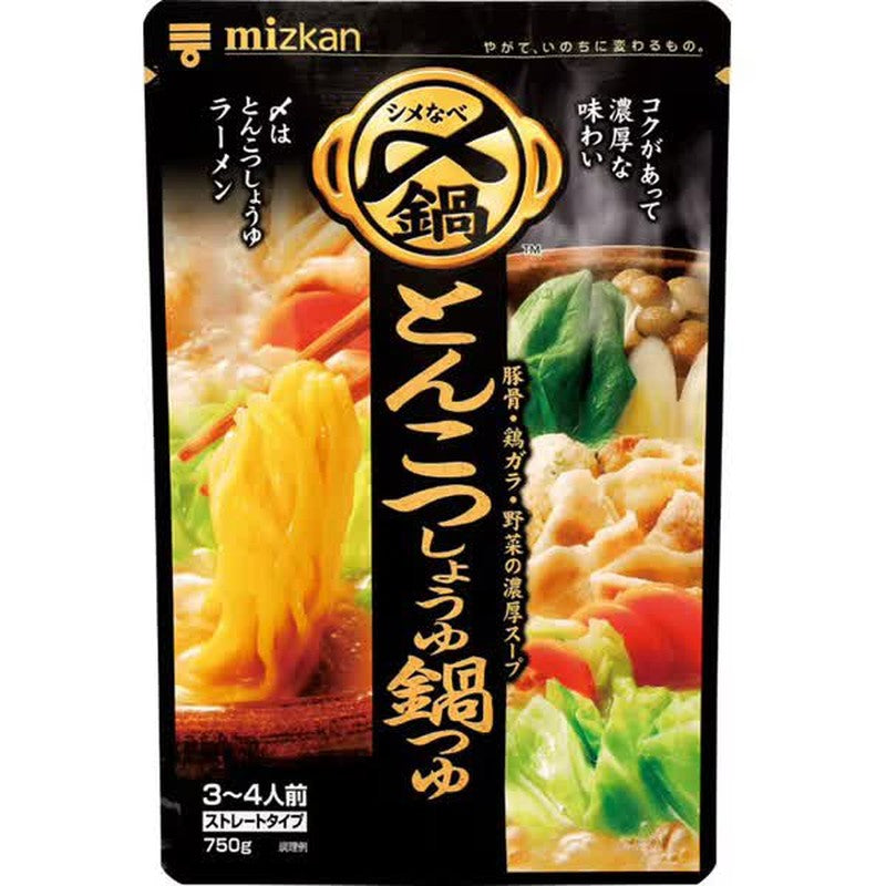 Mitsukan Tonkotsu Soy Sauce Hot Pot Soup, Straight Type, 750g, Delicious Until the End