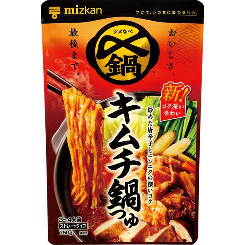 Mitsukan Kimchi Hot Pot Soup, Delicious Until the End, Straight Type, 750g