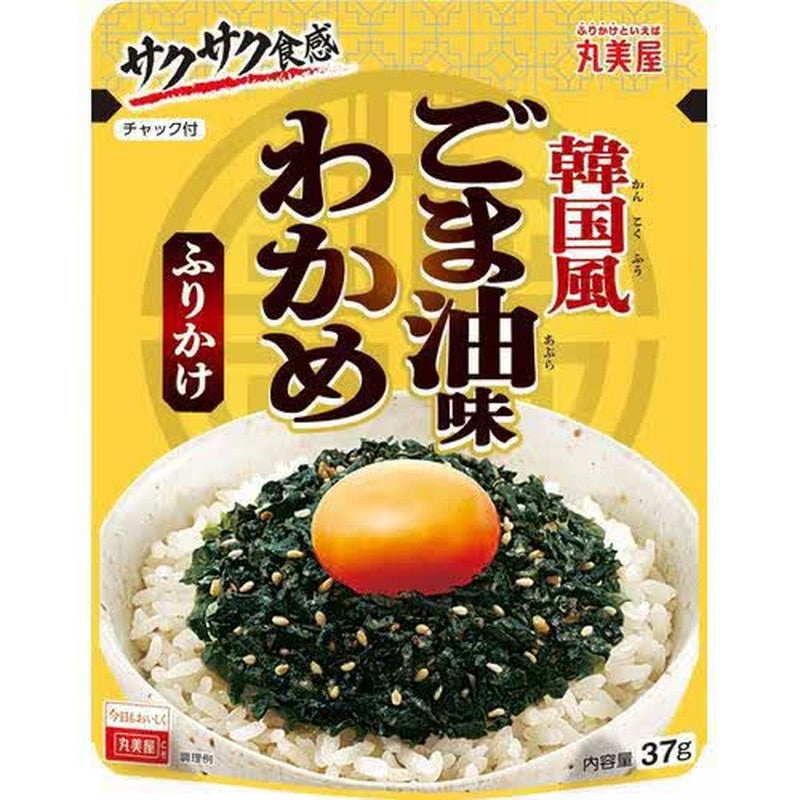Marumiya Korean-style Sesame Oil Flavored Wakame Furikake, Stand-Up Pouch, 37g