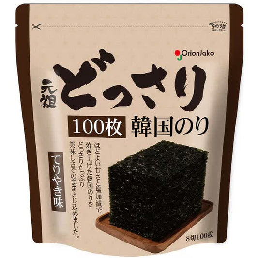 Orion Jaco Korean Seaweed, Teriyaki Flavor, 100 sheets