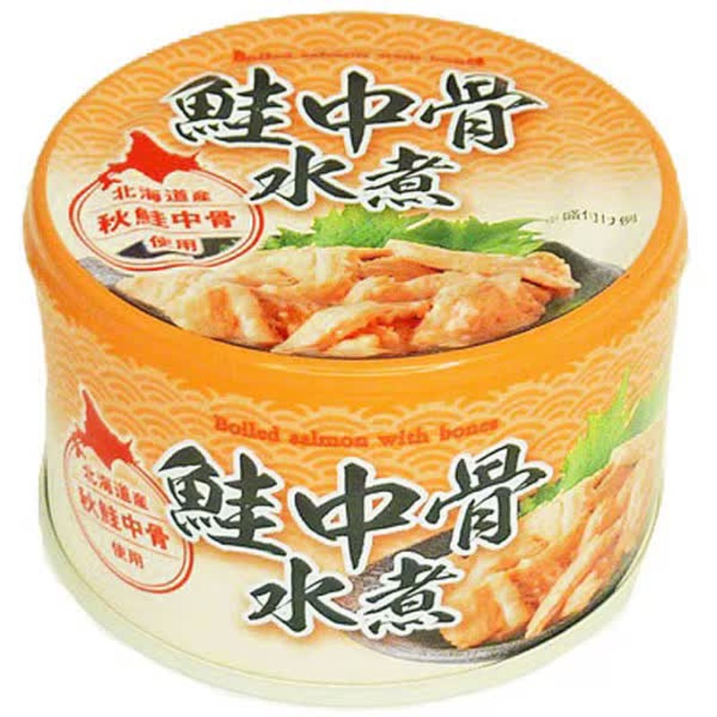 丸中 知床食品 北海道三文鱼骨煮罐头 150g