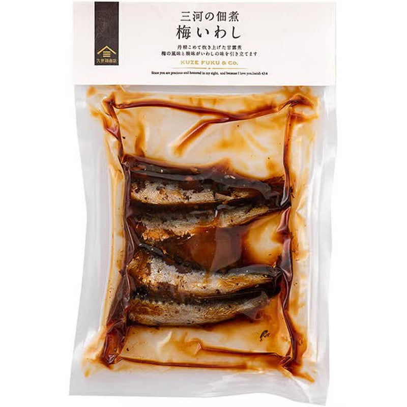 Kuze Fuku Shoten Mikawa Tsukudani Plum Sardines 90g