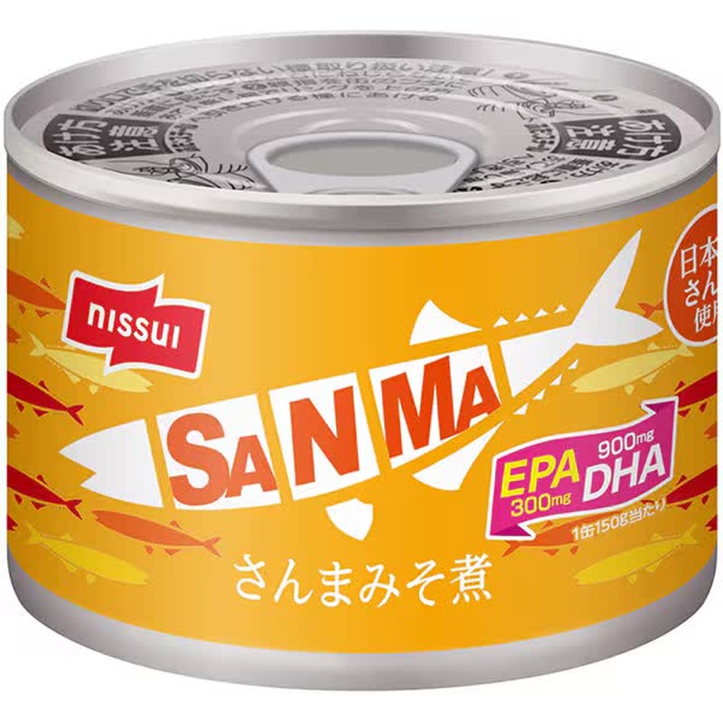 Nissui SANMA, simmered in miso, 150g [canned fish and shellfish]