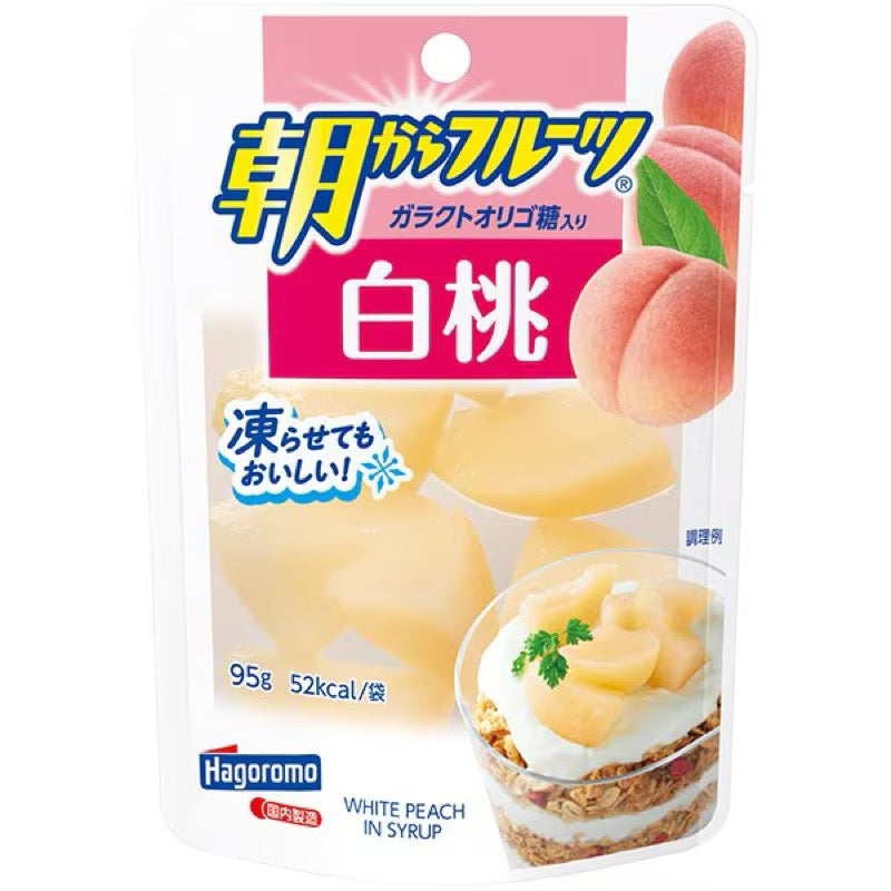 Hagoromo Morning Fruit White Peach in Syrup 95g