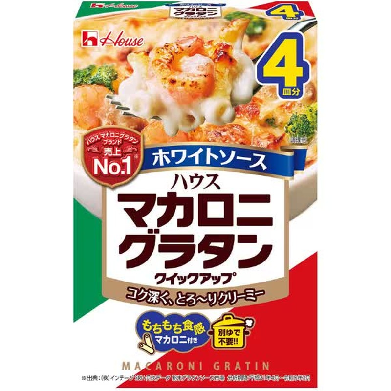 House Foods 速食白酱焗通心粉 4 人份 [160g (80g 通心粉, 80g 酱料混合物)]