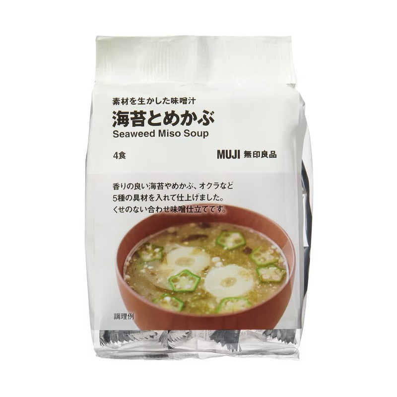 MUJI miso soup made with fresh ingredients, seaweed and mekabu, 4 servings