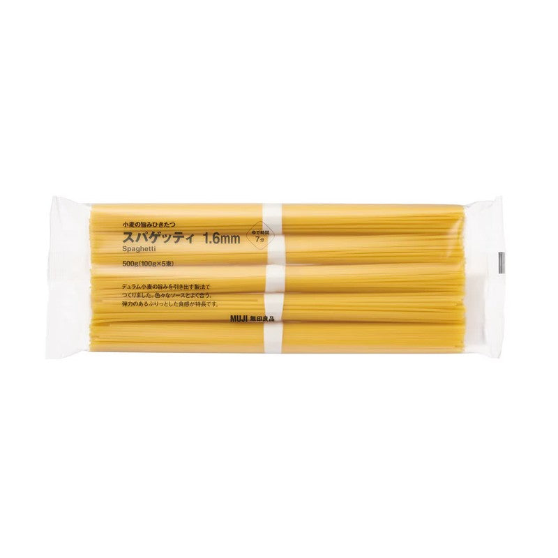 MUJI 无印良品 小麦味增强意大利面 1.6mm 500g (100g x 5捆)