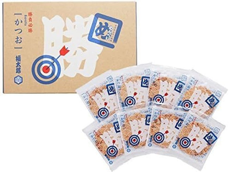 [Fukuoka Limited] Yamaguchi Aburaya Fukutaro Winning Menbei (MENBEI) Bonito (Bonito) Spicy Mentaiko Flavor 1 box 8 bags (1 bag 2 pieces)