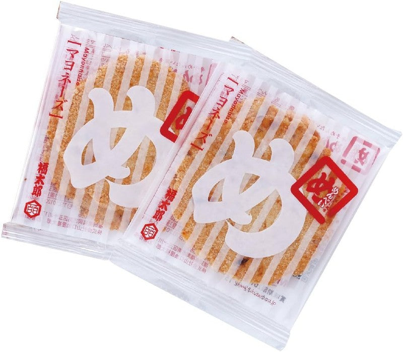 Hakata Souvenir Yamaguchi Aburaya Fukutaro Menbei (Spicy Mentaiko Flavored Rice Crackers) Mayonnaise 8 Packs (16 Pieces)