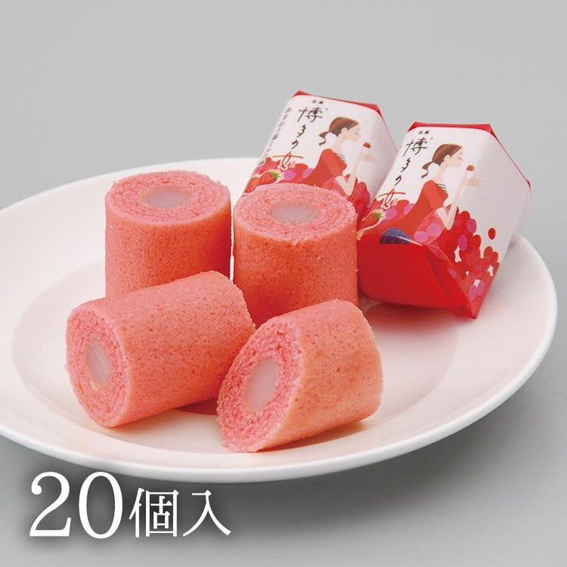 "Kyushu Specialty Confectionery" [Monde Selection Gold Award Winner] Nikurudo Hakata no Onna Amaou Strawberry Milk Flavor 20 pieces x 1 box