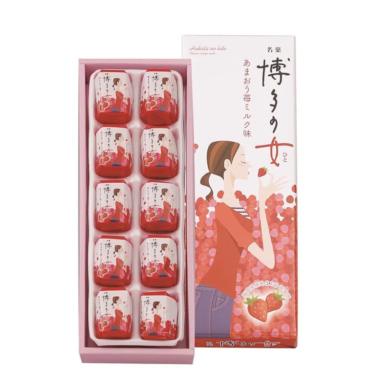 Nikurudo 博多之人 甘王 草莓牛奶味 10枚入