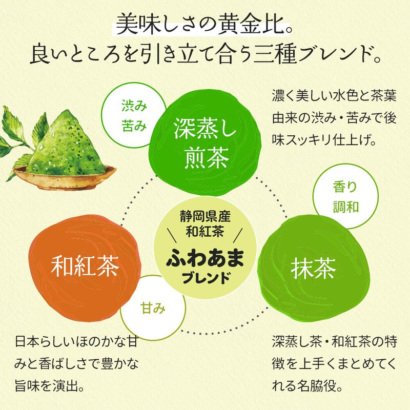 Mizutama Farm Tea Factory's Deep-Steamed Rich Tea with Matcha, Fuwaama Blend, 2.5g x 100 bags