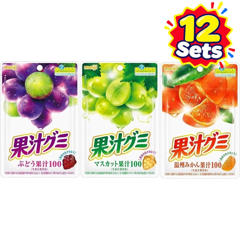 Meiji Kaju Gummy 3-Flavor Assortment 12 Bags