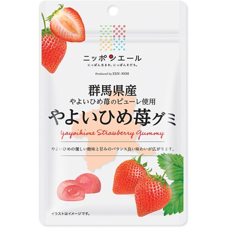 JA Zennoh Nippon Ale Gunma Prefecture Yayoi Hime Strawberry Gummy 40g